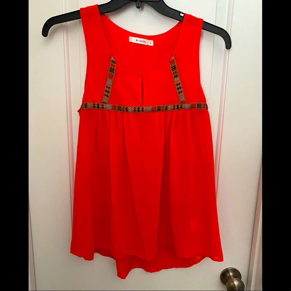 Flowy Tank with Embroidered Detail